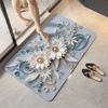 3D Floral Bathroom Floor Mat Household Floor Mat Absorbent Quick Drying Anti Slip Mat