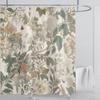 Aquatic Plants Floral Shower Curtain Waterproof Shower Curtain Polyester Fabric 3D Printed Curtain Bathroom Decoration With Hook