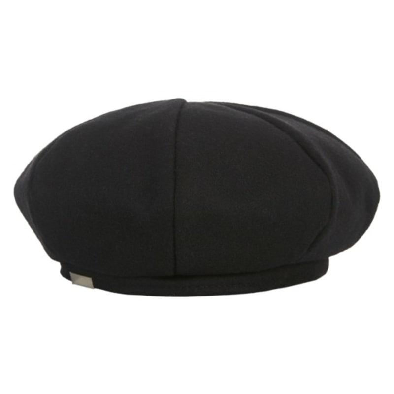 VARZAR Bold Metal Tip Wool Beret Black