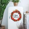 Creative Autumn Gift Ideas Halloween Wreath Wall Stickers, Happy Garland Decals, Retro Pumpkin Window Decals & Rose Waterproof PVC Decor for