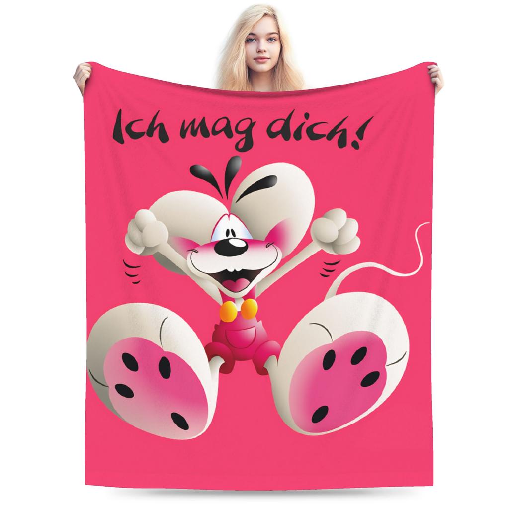 Super Warm Blanket Girls Boys Airplane Travel Diddl Cartoon Throw Blanket Flannel Bedspread For Bedroom Aesthetic Sofa Bed Cover