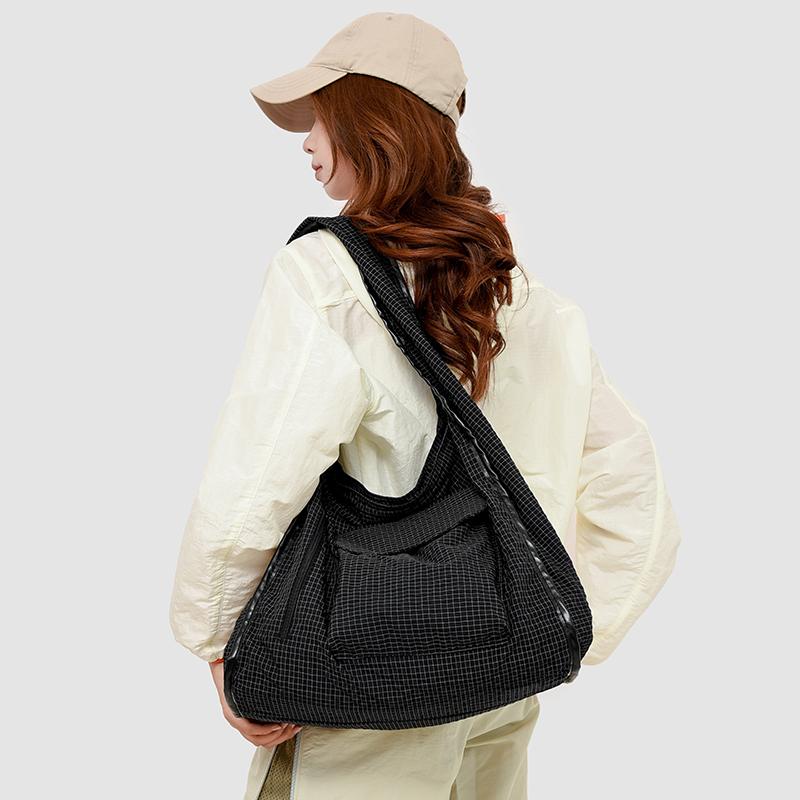 Plaid Tote Bag Women's Lightweight Large Capacity Shoulder Bag