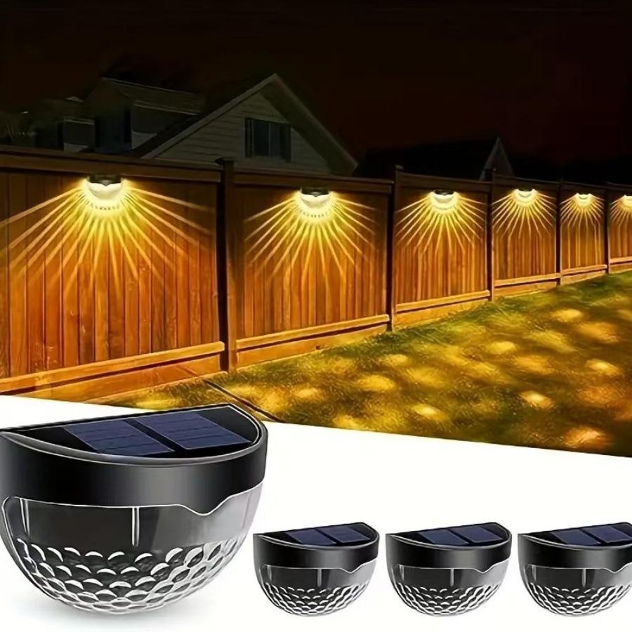 Waterproof Semicircular Solar Garden Wall Lights with Light and Shadow Effect