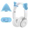 1pair Silicone Cats Ear Headphone Covers Compatible for Most Over Ear Headsets Lightweight Decors Universal Fit