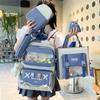 School Bag New Large-capacity Girl School Bag Cute Versatile Color Matching Backpack Trendy Contrasting Color Primary School Backpack Fashion