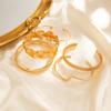 Salircon 5 Pcs/Set Creative Metal Knot Irregular Open Bangles Lady Vintage Gold Color Stackable Layering Charm Bracelet Jewelry