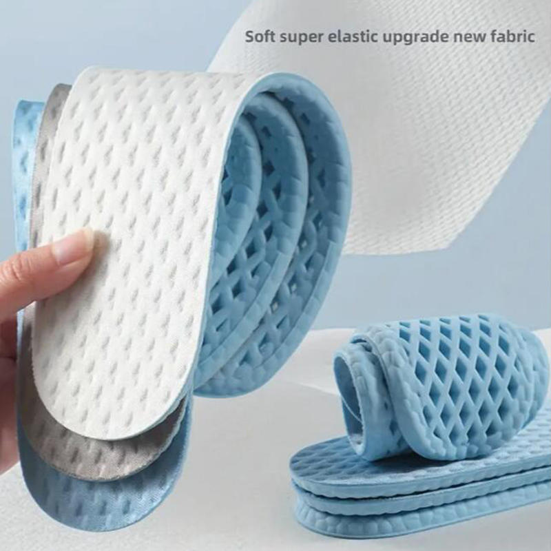 5Pairs Summer Cool Feeling Sports Insoles Shoe Insert for Men Women Sweat-absorbing Breathable Outdoor Barefoot Shoe Liners