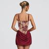 European Style Lace Patchwork Bodycon Dress - Strappy, Waist-Cinched Skirt