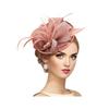 Topper Hat Retro Style Imitation Linen Women Headwear Bows Feathers Mesh Accents Fascinator Hat Hair Accessory