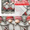 2D FLAT PRINTING 2pcs Curtains (Without Rod) Christmas Gnomes with Snowflakes April Fools is Day Festival Fashion Curtains