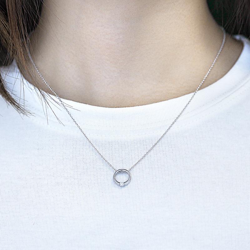 Hot-selling exquisite and simple s925 sterling silver flash diamond ring necklace women's fashion short collarbone chain