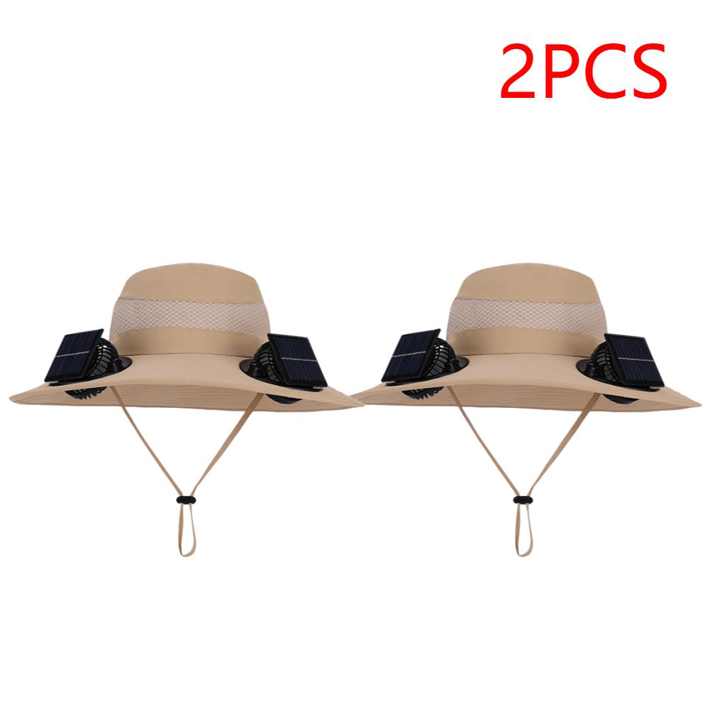 Wide Brim Solar Fan Hat Detachable Solar-Powered Fan UV Resistant Summer Outdoor Hiking Fishing Sun Hat Portable Chargeable Caps