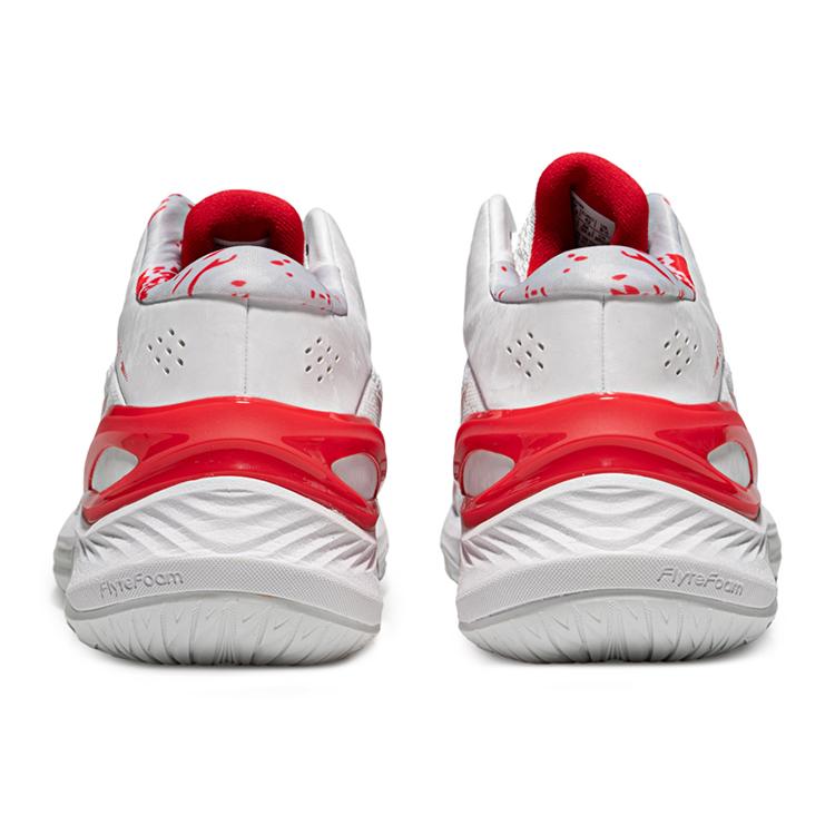 Asics Gelburst 28 Fashion Versatile Non-Slip Low-Top Basketball Shoes Men Sneakers White Red 1063A099-101