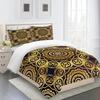 Luxury Black Gold 3Pcs Geometric Queen King Full Size Duvet Cover Bedding Linen Set 2 Seater Bedspread 200x200 240x220 150x200