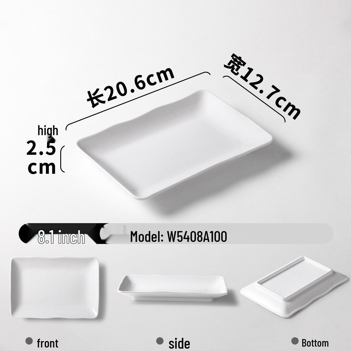 Прямоугольные белые меламиновые тарелки Xiangyuanmei для барбекю, жареных шашлычков, рисовой лапши и завтрака.