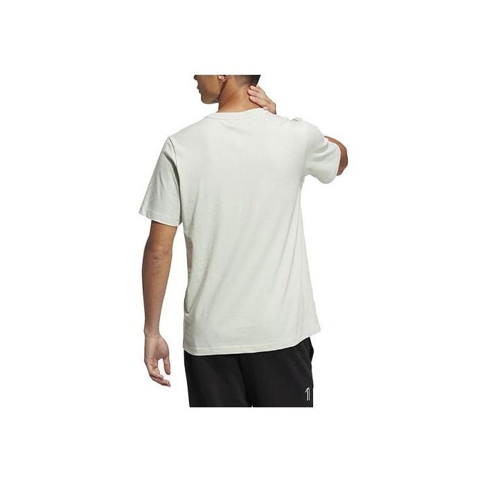 Adidas Logo Print Crew Neck Short Sleeve T-Shirt Unisex Tops Green HN9046