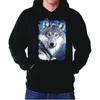 Moletom Retrato de Lobo de Inverno com Capuz Moletom com Capuz SH0166