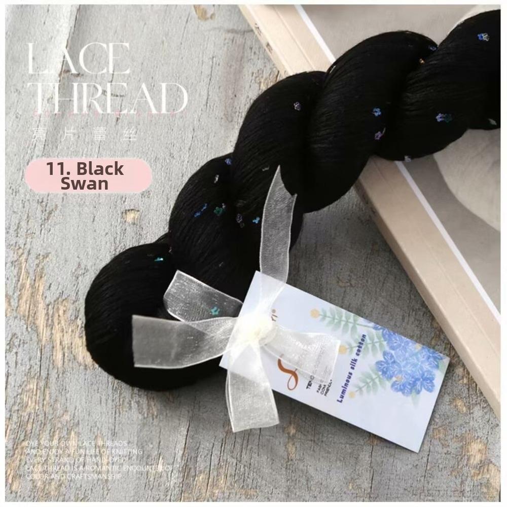 New 100g Weight Tencel Yarn Soft Texture Silk-like Solid Sequins Cotton Yarn Summer Lace Warm Feel Knitting Thread Hand Knitting