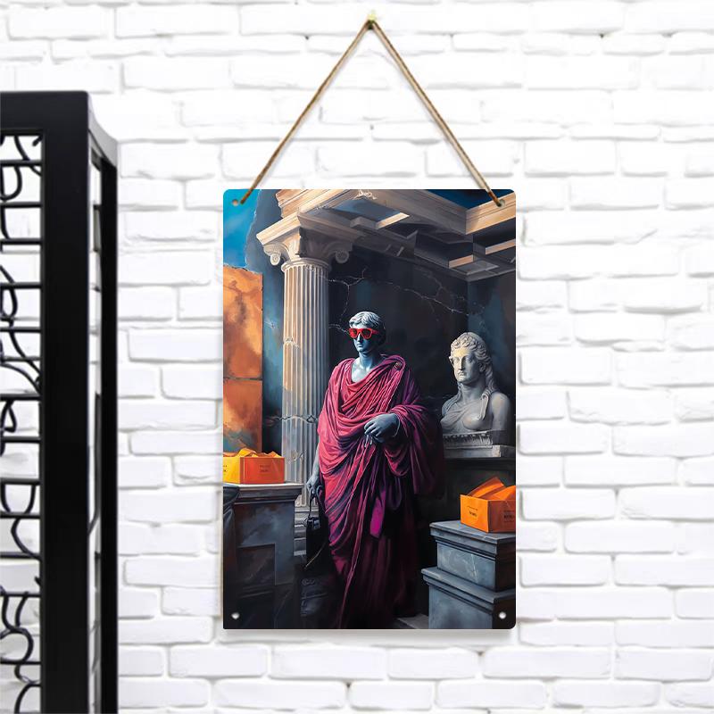 

Vintage Roman Character Modern Art Custom Metal Tin Painting Living Room Wall Decor 7.9x11.8In(20x30cm)