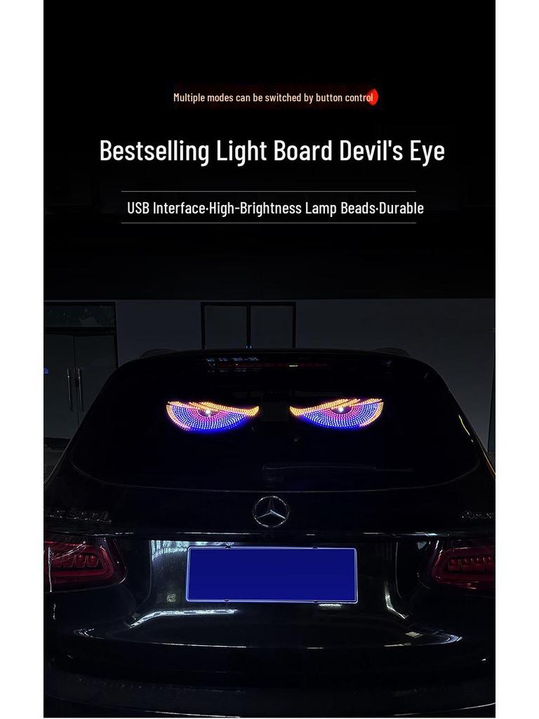 Dynamischer Dämonenaugen LED Autoaufkleber Bildschirm mit USB- und App-Steuerung