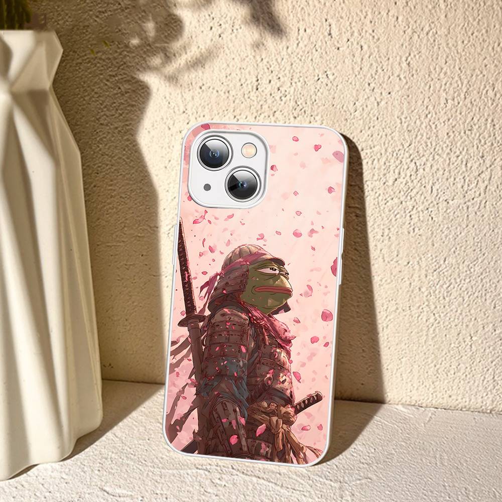 P-Pepes The Frog Face Cartoon Tempered Glass For Iphone 14 13 12 11 Pro Mini XS MAX 14Plus X XS XR Fundas