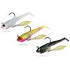 6pcs Spin Spoon Sequins Soft Fishing Lures Jig Head Artificial Baits T Tail Wobblers Swimbait for Trout Bass Shad