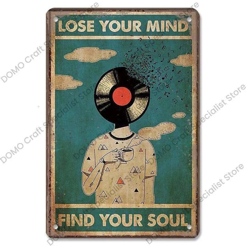 Retro Poster Tin Signs CD Radio Guitar Singer Vintage Metal Plate Wall Decor Music Party Bar Club Living Room 26T0104 26T0104