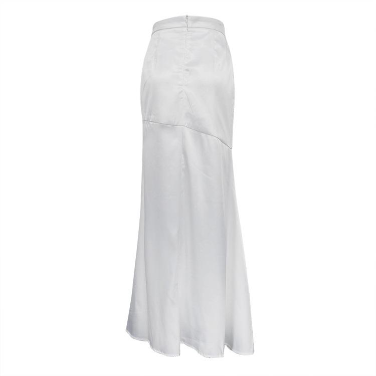 Women's Fashion Split Long Half-body Skirt Spring High Waist Draped Slim Fishtail Half Skirt