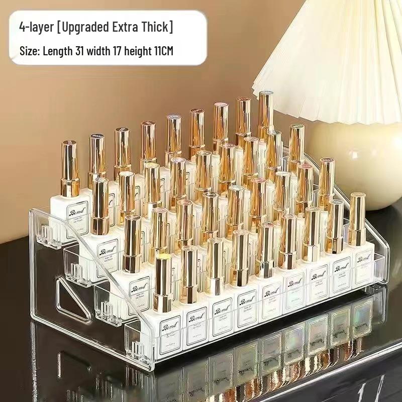 Multi-Layer Transparent Nail Polish and Cosmetics Display Rack
