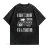 I Don t Snore Dream m a Tractor Funny gifts Mens Shirt Black 3X Large vintage Washed Versatile Slightly Casual