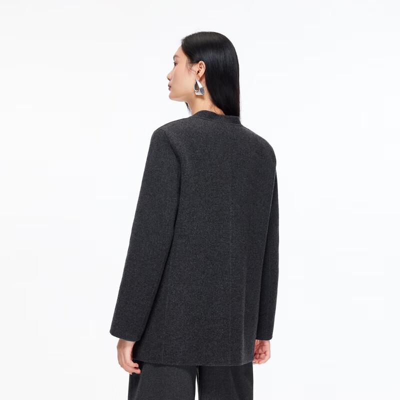 VEROMODA Women's V-neck Double-sided Wool & Cashmere Blend Coat