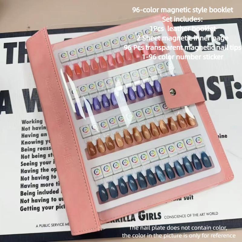 Magnetic Tips Nail Art Swatch Book Large Acrylic Works Display 48/96/142/192 Colors Manicure Color Test Storage Card for Beauty