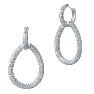 Silver Earrings with Cubic Zirkonia (2036463)