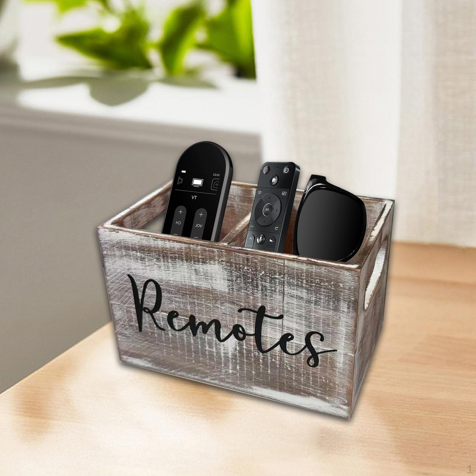 

Держатель для пульта дистанционного управления Прикроватный столик Органайзер для хранения Слоты Многоцелевой Настольный для Distressed