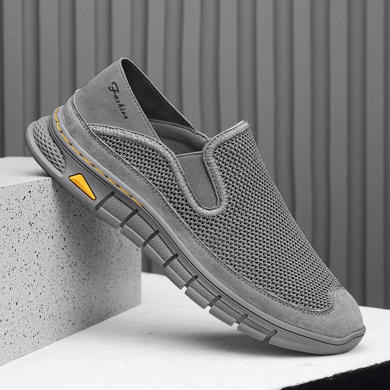 Lightweight Mesh Shoes Fly Woven Breathable Men's Hiking Shoes Thick Soles Wear-resistant Men's Sports Shoes Free Delivery