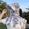 Printing Tea Picking Hat Sun Protection Neck Protection Hat Breathable Sunshade Shawl Cap  Fishing