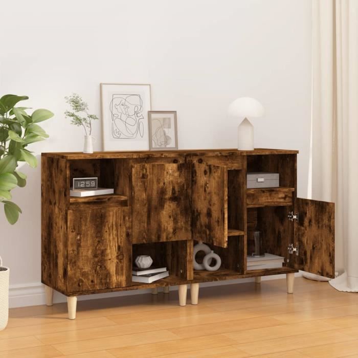 VidaXL Buffets 2 Pcs Smoked Oak 60x35x70 Cm Engineered Wood 3185724