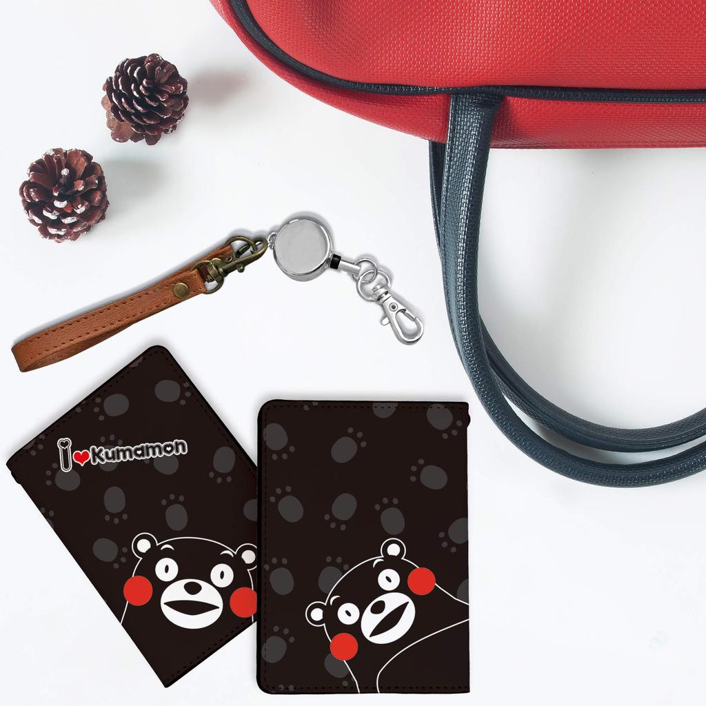 Pouzdro na cestovní pas Místní místní postava Yuru Chara Kumamoto postava 2 s popruhem na naviják Pouzdro s navijákem I Love Kumamon [Pretimo] Bi-fold pánské