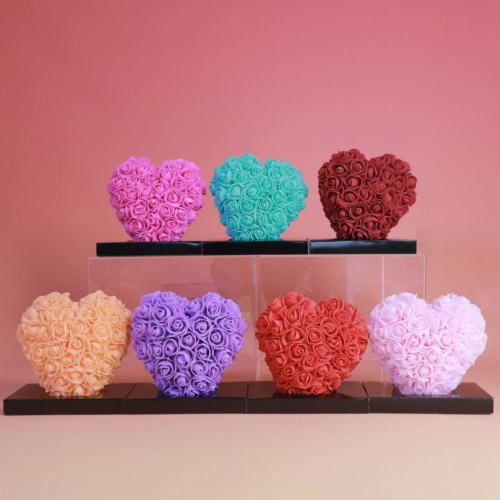 500 Pcs DIY Rose And Bear Flowers Artificial Rose Head Flower Arrangement Mini Artificial Foam Rose Heads Bulk Flower Heads