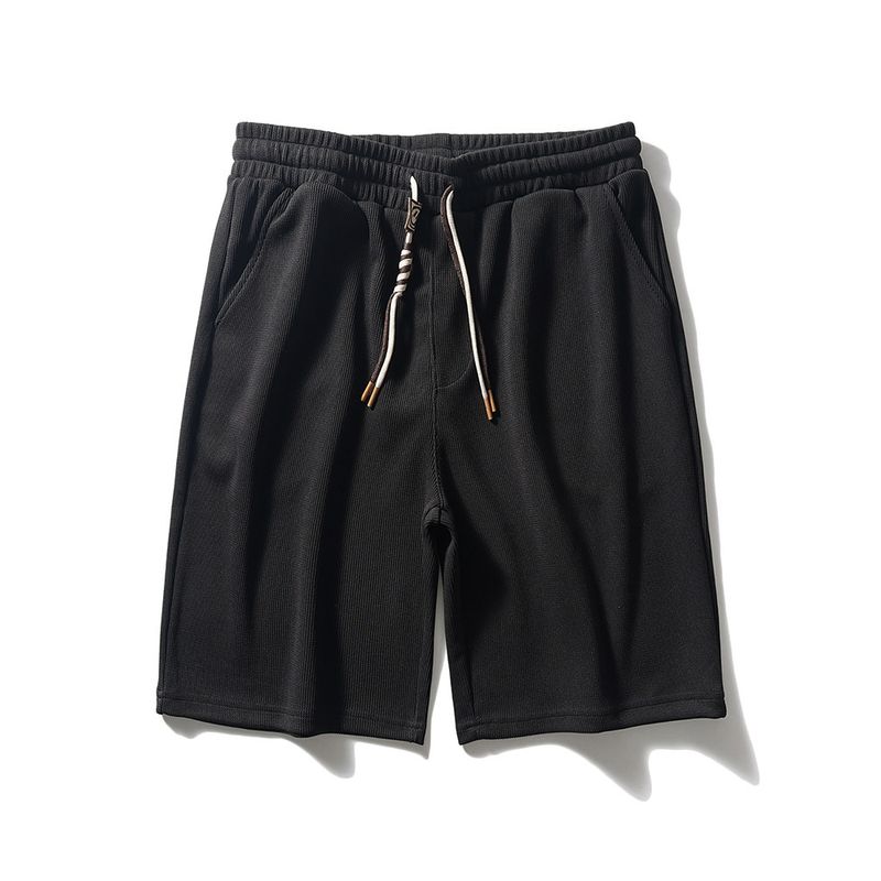 Knitted Shorts for Men, New Summer Style, American Retro Texture, Five-Point Pants, Foreign Trade Men s Pants, Sports Casual Pants Black L