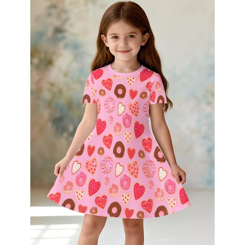 Summer Hot Sale Strawberry Print Kids Princess Dress Comfortable Casual Fruit Kids' Beach & Vacation Outfit Dress for Girls