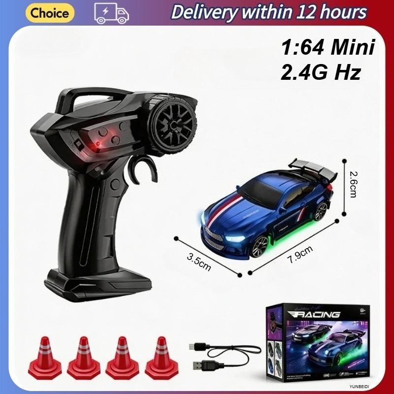 

1:64 Drift Remote Control Racing Car 4WD Desktop Mini Ultra-long Battery Life Rechargeable RC Racing Toy for Kid s Holiday Gifts