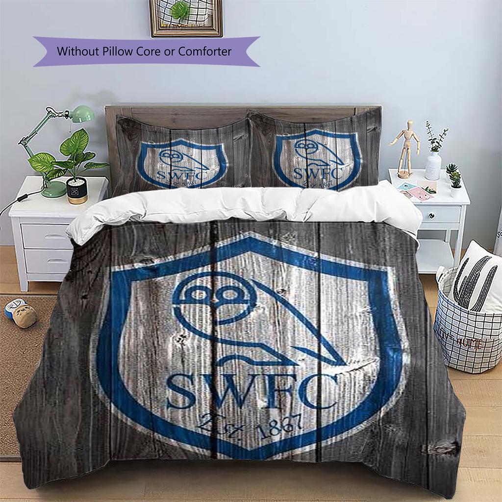 Sheffield Wednesday Football Club Pattern Bedding,Quilt Set Quilt Cover Pillowcase Home Birthday Gift (1 * duvet cover + 2 * pillowcase, without core)