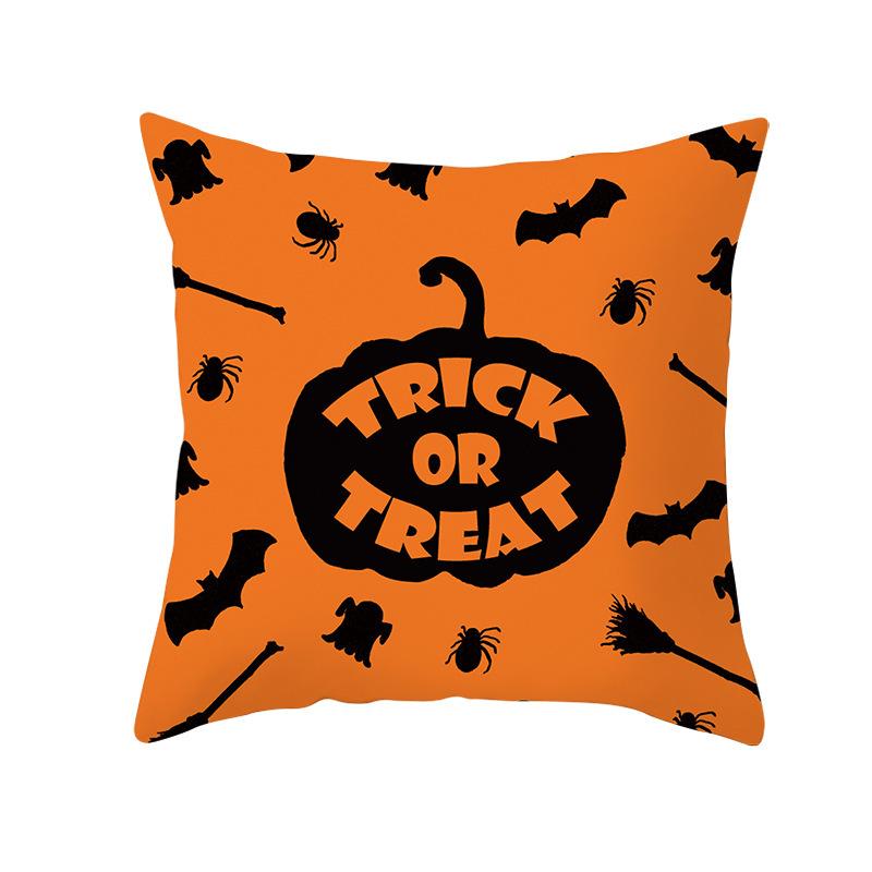 Funny Halloween Pillow Cover Wish Home Living Room Sofa Cushion Cover Fun Printed Peach Skin Pillow