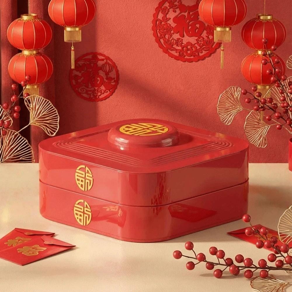 2 Layers Nut Serving Tray 8-Compartment Biscuit Fruit Plate Multi-functional Candy Box Party