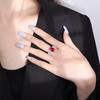 Fashion Simulation Paraiba Tourmaline Ring Women's Emerald Ruby Open Index Finger