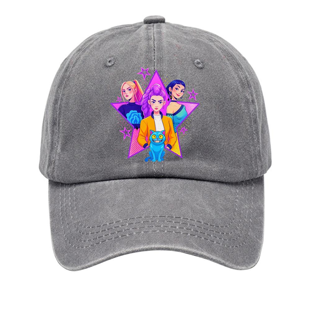 Washed Cotton Baseball Cap With Printed Distressed Soft Top Denim Hat For Men, European And American Retro Hat