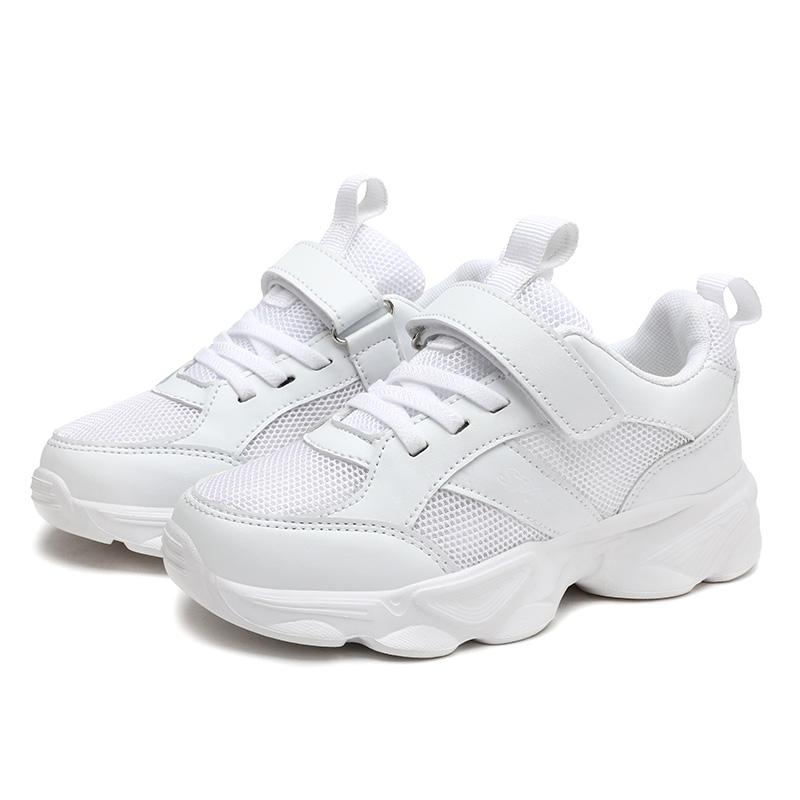 Four Seasons Children's Fashion Sports Shoes Breathable Student White School Walking Shoes Anti-skid Boys& Girls Casual Running Sneaker