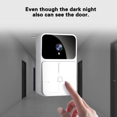 1 Set Smart WiFi Video Doorbell with Night Vision Rechargeable Call Photo Recording Wireless Doorbell for Home Security