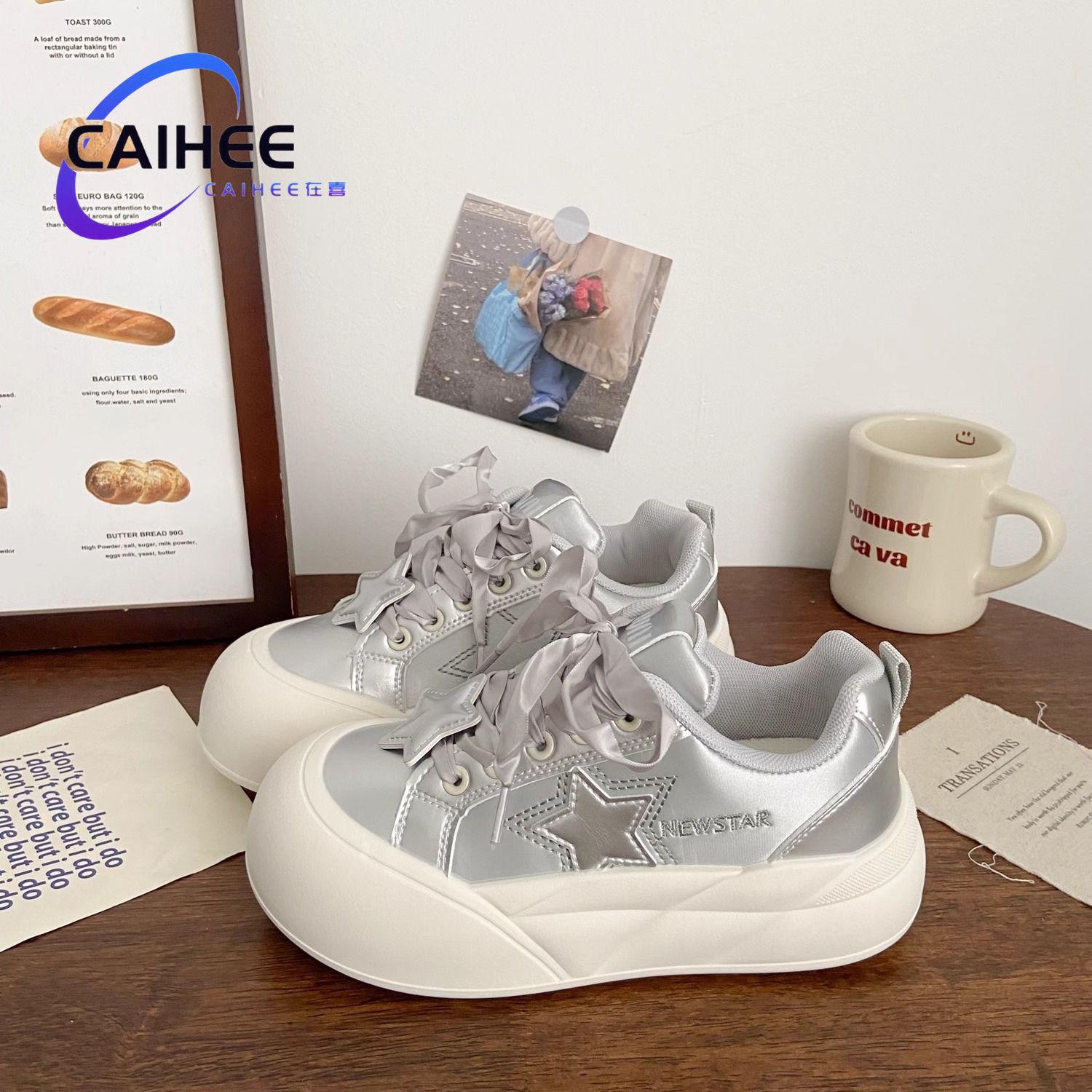 

Уродливые милые белые туфли на платформе женские звезды 2025 осень новинка ins тренд ниша корейская версия низкий верх студенческие кеды 40 серебряный